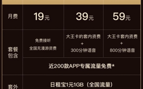 大王卡套餐介绍（联通大王卡19元套餐包括什么）