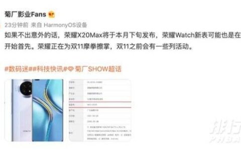 荣耀X20Max到底什么时候上市，荣耀X20Max上市消息