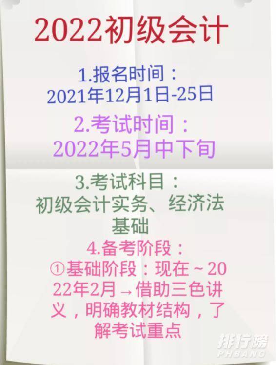 2022年初级会计证报名时间和考试时间