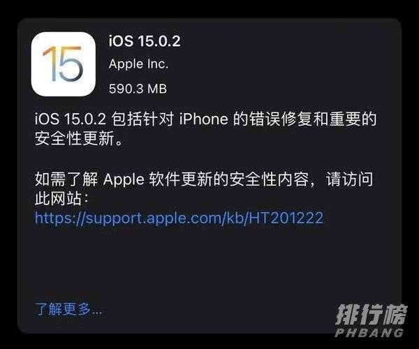 ios15.0.2什么时候更新_ios15.0.2更新了什么