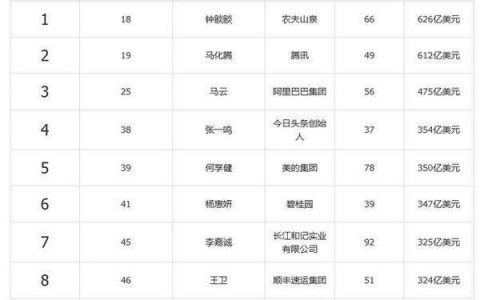 中国首富十大排名2021，中国首富谁是第一名