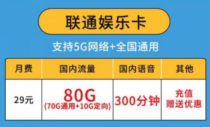 四川联通娱乐卡怎么样？联通娱乐卡29元套餐详细介绍-1