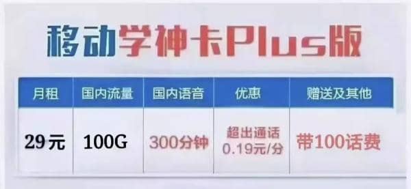 移动学神卡怎么样，移动学神卡PLUS版介绍