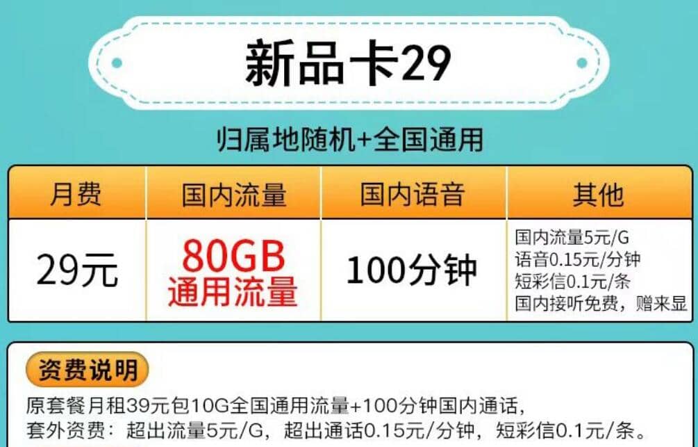 联通新品卡怎么样，联通新品卡29元80G套餐详情