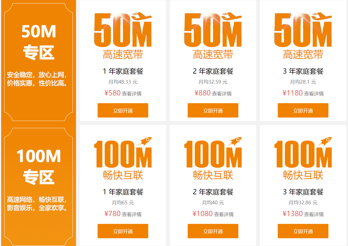 上海宽带套餐价格表2022年，最低480元/年-4