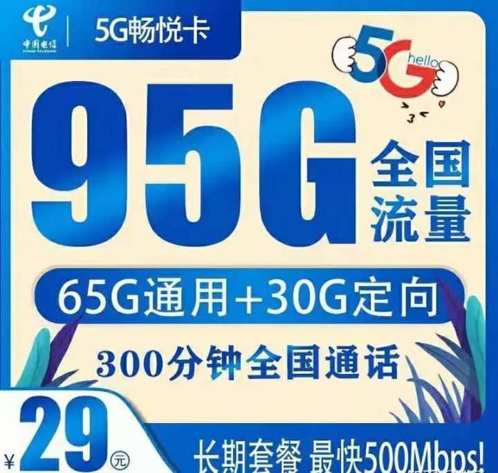 中国电信流量不够用怎么办，29元电信卡95G流量＋300分钟通话-1