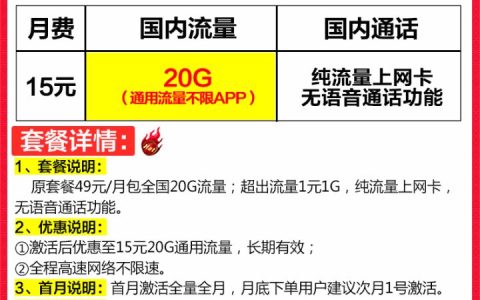 移动大圣卡39元套餐 每月35G流量