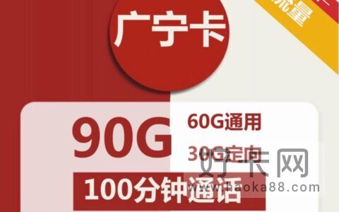 联通广宁卡 29元包60G通用+30G定向+100分钟