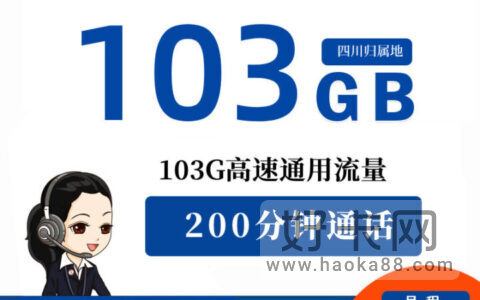 联通天联卡套餐介绍 29元月租含103G通用流量