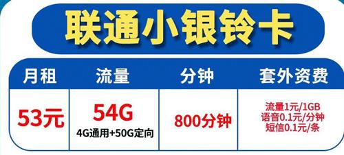 联通大银铃卡和小银卡，网上营业厅就能办理的超大语音流量卡