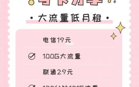 电信星悦卡：29元月租，享95G流量+300分钟通话