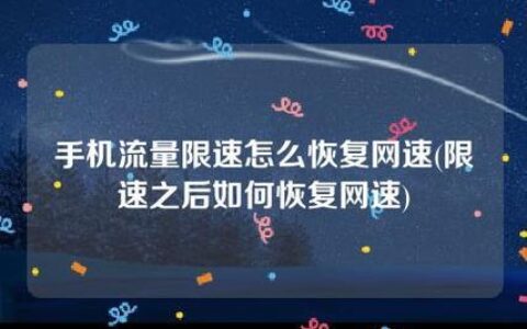 流量限速怎么恢复网速？教你三种方法
