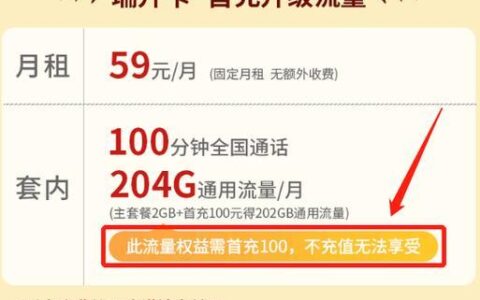 中国联通59元套餐详情：200G流量+200分钟通话