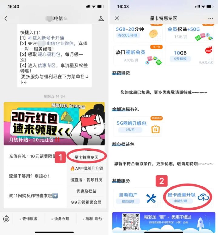 山东电信春晖卡免费升级185G流量教程-5