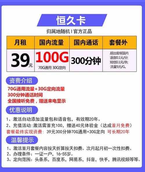 电信39元畅享卡套餐介绍：高性价比套餐，满足你日常通话和上网需求